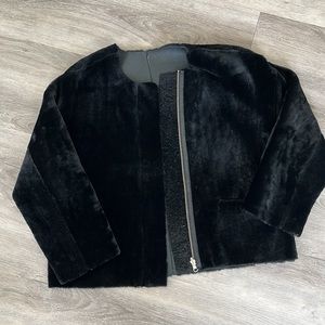 Maje reversible shearling/leather jacket